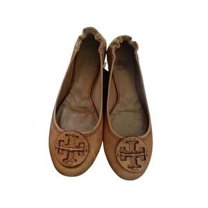 Tory Burch Brown Leather Ballet Flats